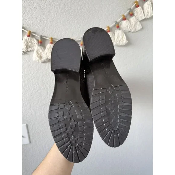 DONALD J PLINER Beso Brushed Suede Knee High Riding Buckle Boots Brown Western - Picture 8 of 10